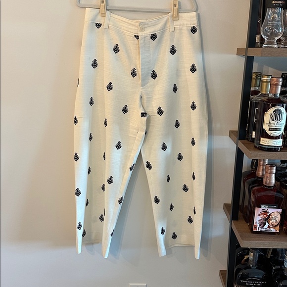 Zara Cream Pants with Black Accents - Picture 1 of 6
